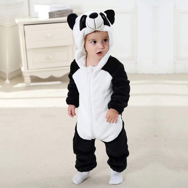OLLULL Baby Panda Costumes Unisex Toddler Outfit Halloween Dress Up Romper 6-12 Months - Image 4